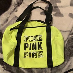 Neon green pink bag